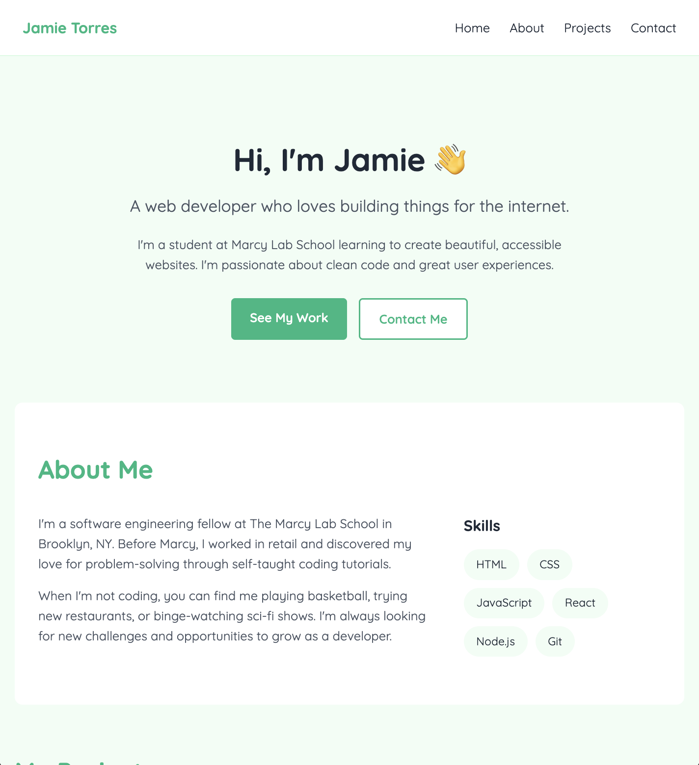 Jamie Torres Portfolio Website